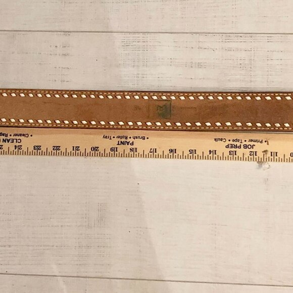 Vintage tooled leather belt detailed painted running horses size 34 main image 5